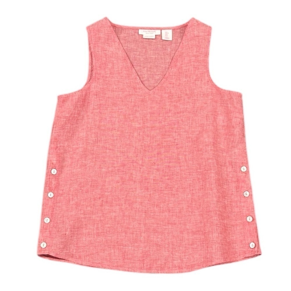 Isaac Mizrahi | Linen Top with Side Button Details